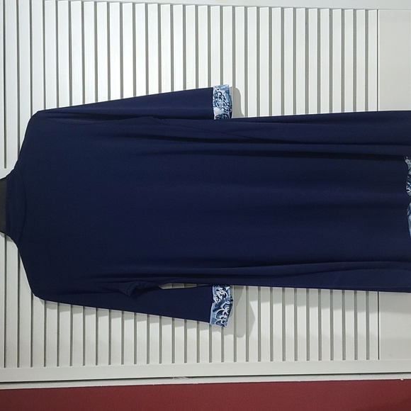 Tiffany & Grey Paisley Dress w attached duster jacket. EUC Qtr Sleeve - Picture 6 of 6